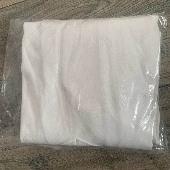 NWT LANDS' END WOMEN'S LONG SLEEVE SHAPED 1X1 RIB V-NECK TEE WHITE SMALL TALL - Picture 6 of 6